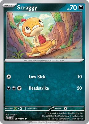 Scraggy card from SV: Paldean Fates