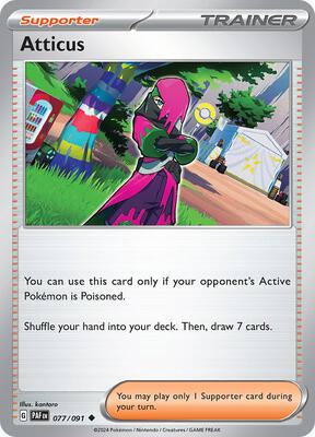 Atticus card from SV: Paldean Fates