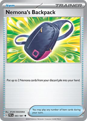Nemona's Backpack card from SV: Paldean Fates