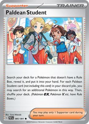 Paldean Student - 085/091 card from SV: Paldean Fates
