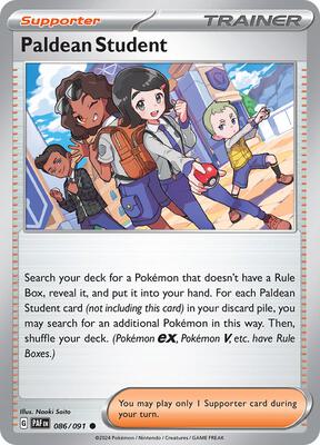 Paldean Student - 086/091 card from SV: Paldean Fates