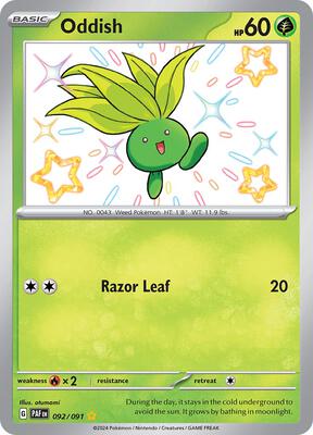 Oddish card from SV: Paldean Fates