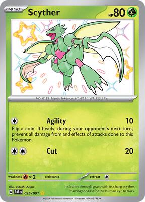 Scyther card from SV: Paldean Fates