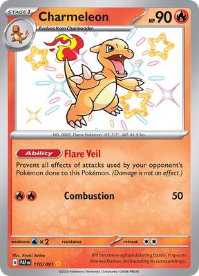Charmeleon - 110/091 card from SV: Paldean Fates