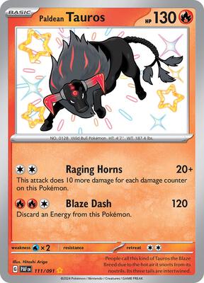Paldean Tauros - 111/091 card from SV: Paldean Fates