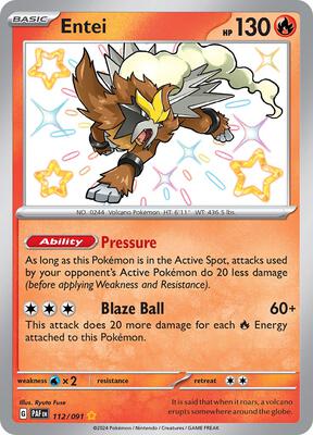 Entei card from SV: Paldean Fates