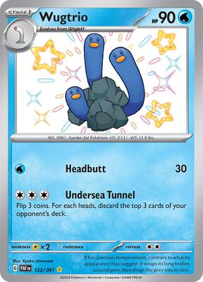 Wugtrio - 122/091 card from SV: Paldean Fates