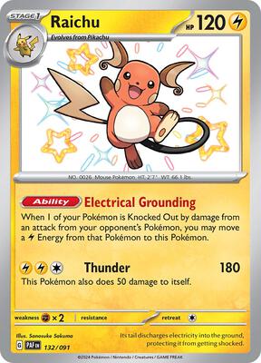 Raichu - 132/091 card from SV: Paldean Fates