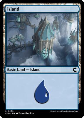 Island (0259) card from Ravnica: Clue Edition