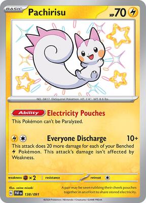 Pachirisu card from SV: Paldean Fates