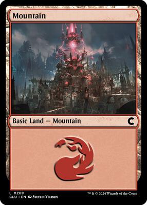 Mountain (0268) card from Ravnica: Clue Edition