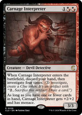 Carnage Interpreter card from Ravnica: Clue Edition