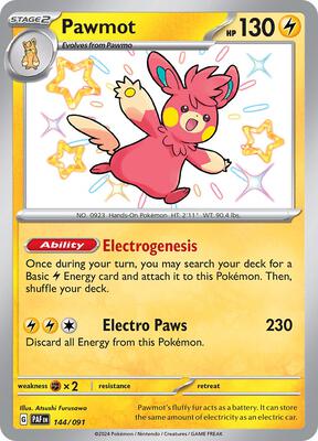 Pawmot card from SV: Paldean Fates