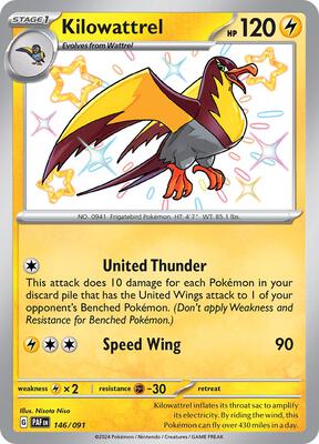 Kilowattrel - 146/091 card from SV: Paldean Fates