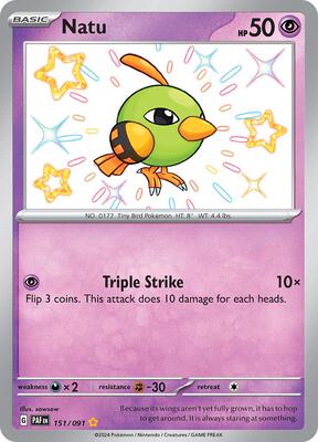 Natu - 151/091 card from SV: Paldean Fates