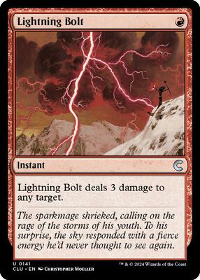 Lightning Bolt card from Ravnica: Clue Edition