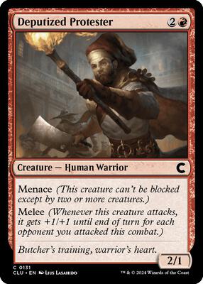 Deputized Protester card from Ravnica: Clue Edition