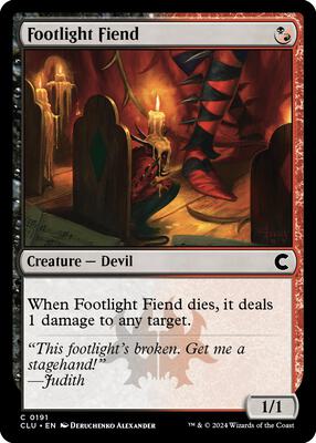 Footlight Fiend card from Ravnica: Clue Edition