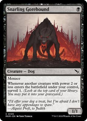 Snarling Gorehound card from Murders at Karlov Manor