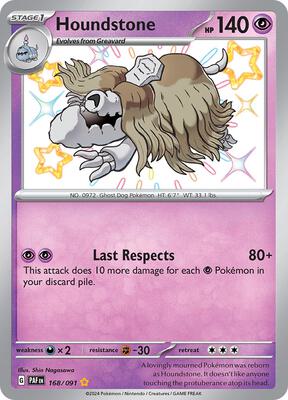 Houndstone - 168/091 card from SV: Paldean Fates
