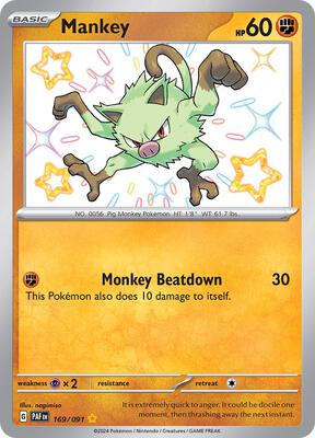 Mankey - 169/091 card from SV: Paldean Fates