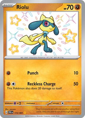 Riolu card from SV: Paldean Fates