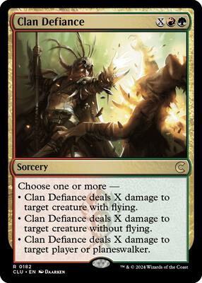 Clan Defiance card from Ravnica: Clue Edition