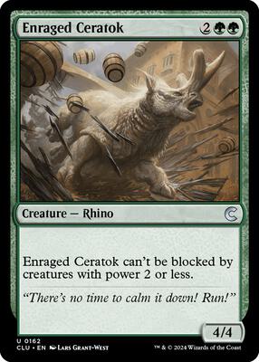 Enraged Ceratok card from Ravnica: Clue Edition