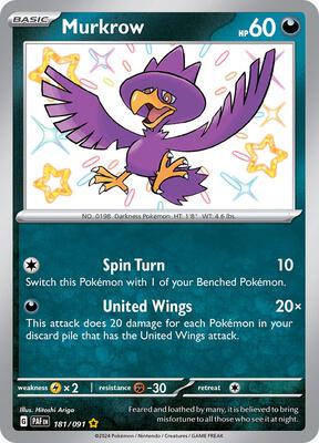 Murkrow card from SV: Paldean Fates