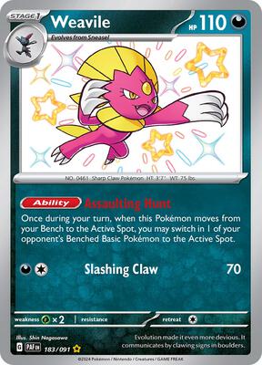 Weavile card from SV: Paldean Fates