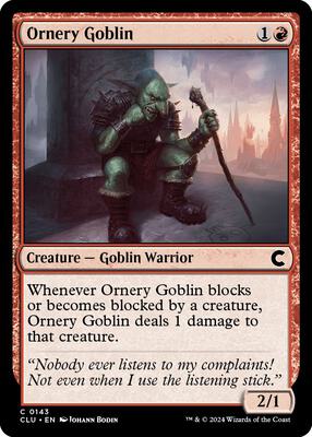 Ornery Goblin card from Ravnica: Clue Edition
