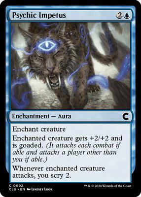 Psychic Impetus card from Ravnica: Clue Edition