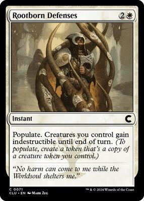 Rootborn Defenses card from Ravnica: Clue Edition