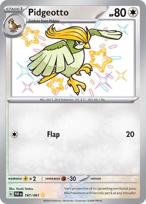 Pidgeotto card from SV: Paldean Fates