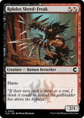 Rakdos Shred-Freak card from Ravnica: Clue Edition