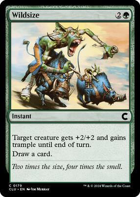 Wildsize card from Ravnica: Clue Edition