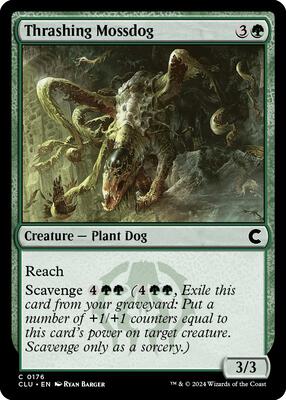 Thrashing Mossdog card from Ravnica: Clue Edition