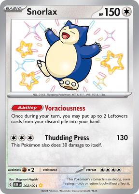 Snorlax card from SV: Paldean Fates