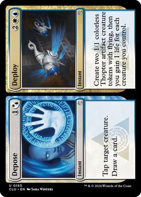 Depose // Deploy card from Ravnica: Clue Edition