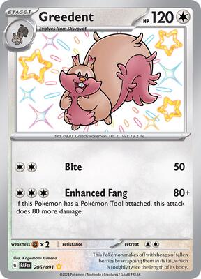 Greedent card from SV: Paldean Fates