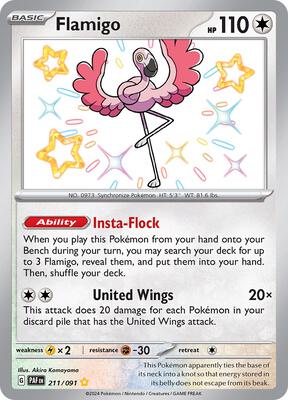 Flamigo card from SV: Paldean Fates
