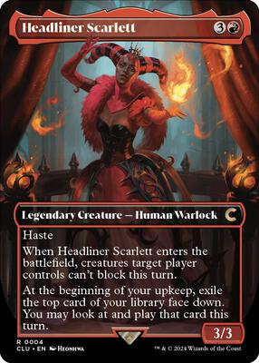 Headliner Scarlett (Borderless) card from Ravnica: Clue Edition