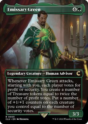 Emissary Green (Borderless) card from Ravnica: Clue Edition