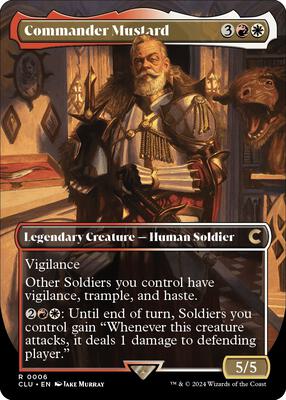 Commander Mustard (Borderless) card from Ravnica: Clue Edition