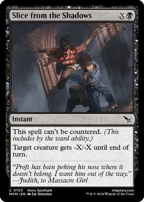 Slice from the Shadows card from Murders at Karlov Manor