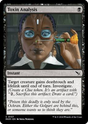 Toxin Analysis card from Murders at Karlov Manor