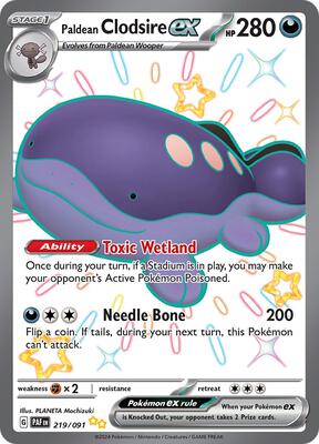 Paldean Clodsire ex - 219/091 card from SV: Paldean Fates