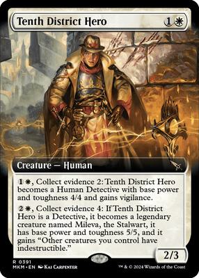 Tenth District Hero (Extended Art) card from Murders at Karlov Manor