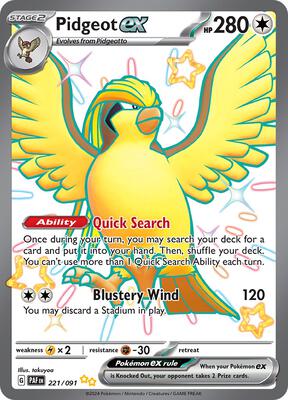 Pidgeot ex card from SV: Paldean Fates