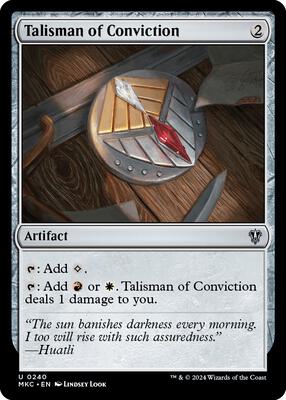Talisman of Conviction card from Commander: Murders at Karlov Manor